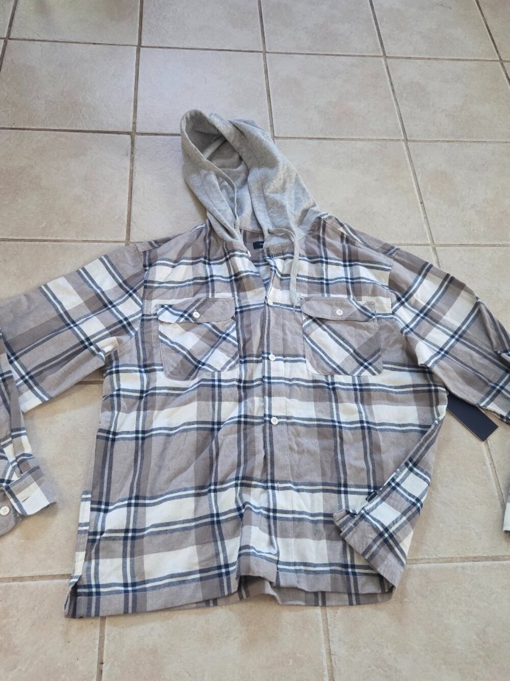 NEW Men's large Trinity Coast button down hoodie top